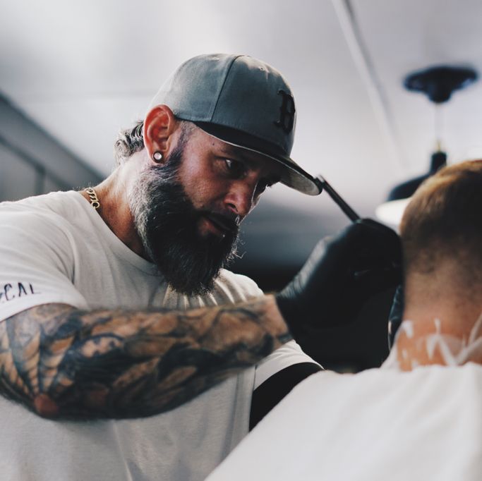 Chris, barber at District Fade Co.