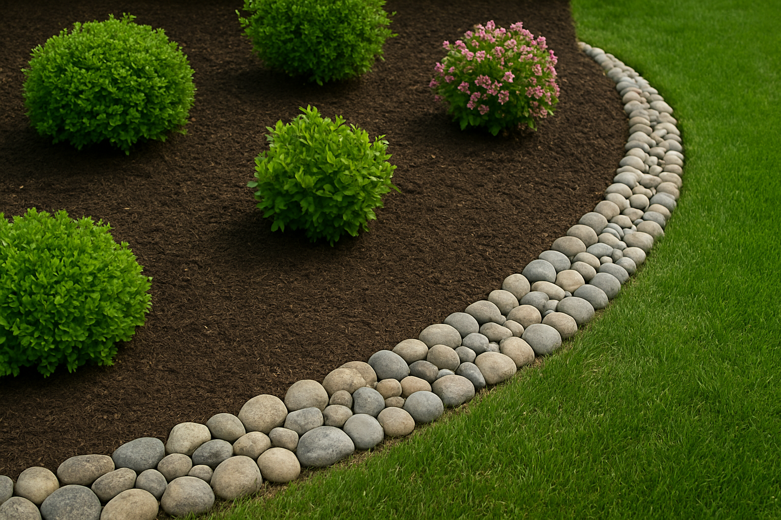 Stone border installation